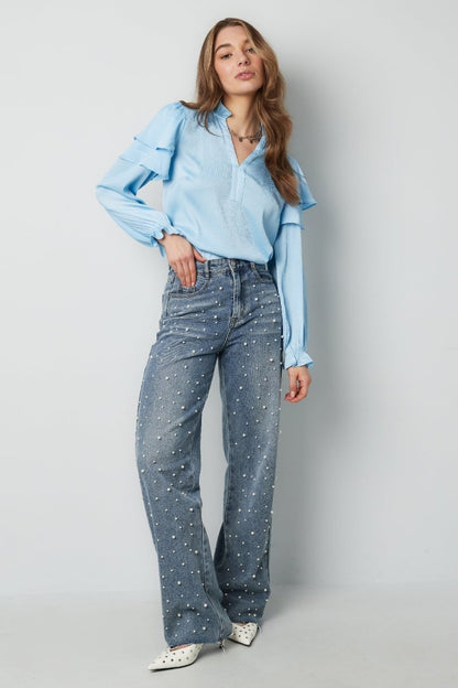 The Ruffled V - Neck Top - Velaris Femme