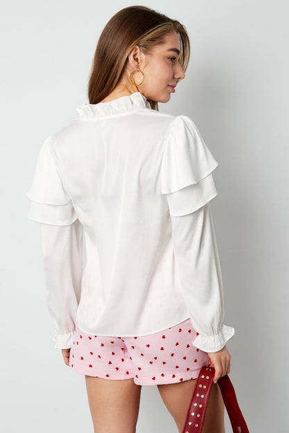 The Ruffled V - Neck Top - Velaris Femme