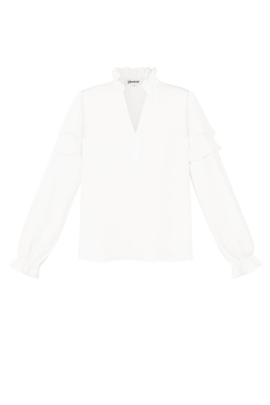 The Ruffled V - Neck Top - Velaris Femme