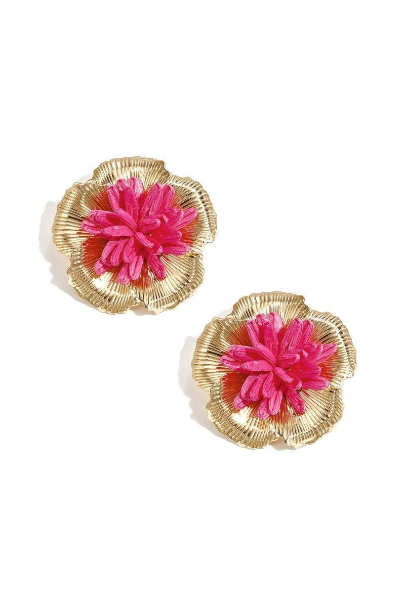 The Solara Bloom – Women’s 3D Raffia Flower Earrings - Velaris Femme