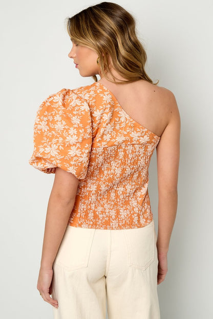 The Solara Bloom – Women’s One - Shoulder Flower Top - Velaris Femme