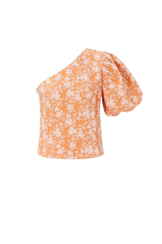 The Solara Bloom – Women’s One - Shoulder Flower Top - Velaris Femme