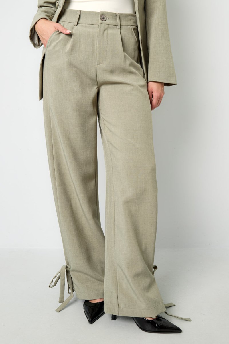 The Tie Ease – Straight Tie - Up Pants - Velaris Femme