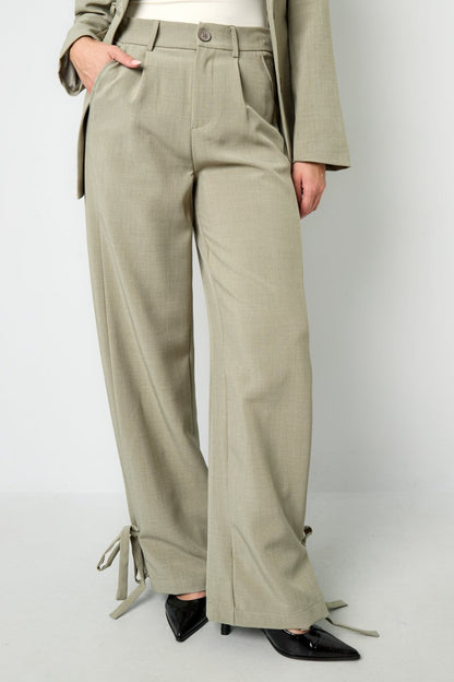 The Tie Ease – Straight Tie - Up Pants - Velaris Femme