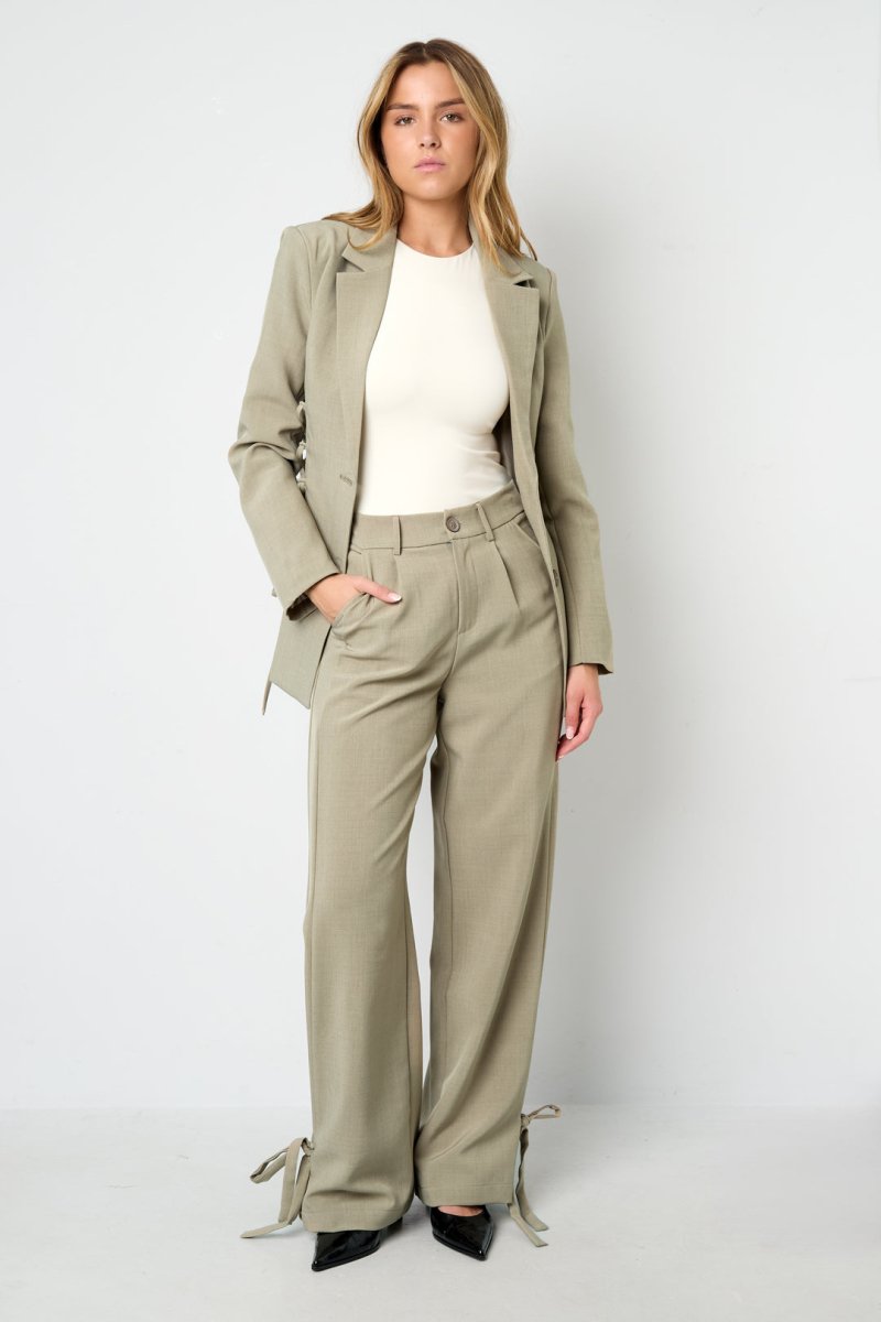 The Tie Ease – Straight Tie - Up Pants - Velaris Femme