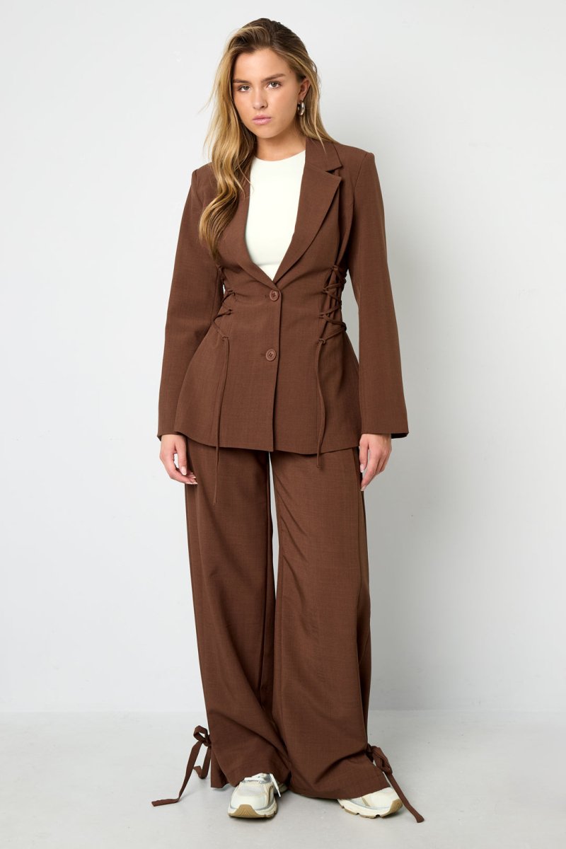 The Tie Ease – Straight Tie - Up Pants - Velaris Femme