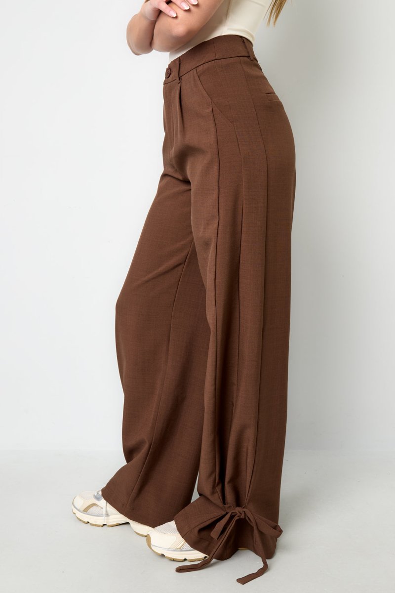 The Tie Ease – Straight Tie - Up Pants - Velaris Femme