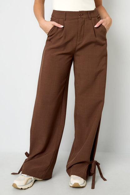 The Tie Ease – Straight Tie - Up Pants - Velaris Femme