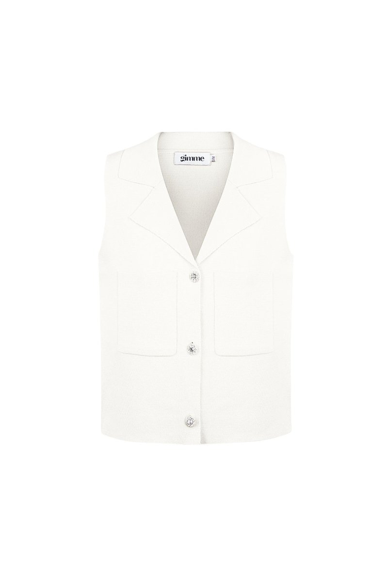 The V - Neck Ease – Sleeveless Buttoned Top - Velaris Femme