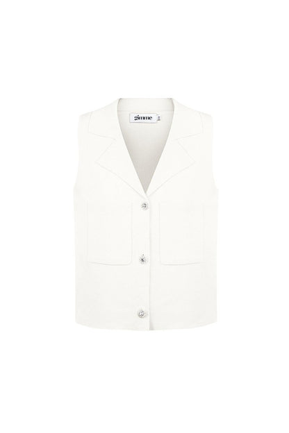 The V - Neck Ease – Sleeveless Buttoned Top - Velaris Femme
