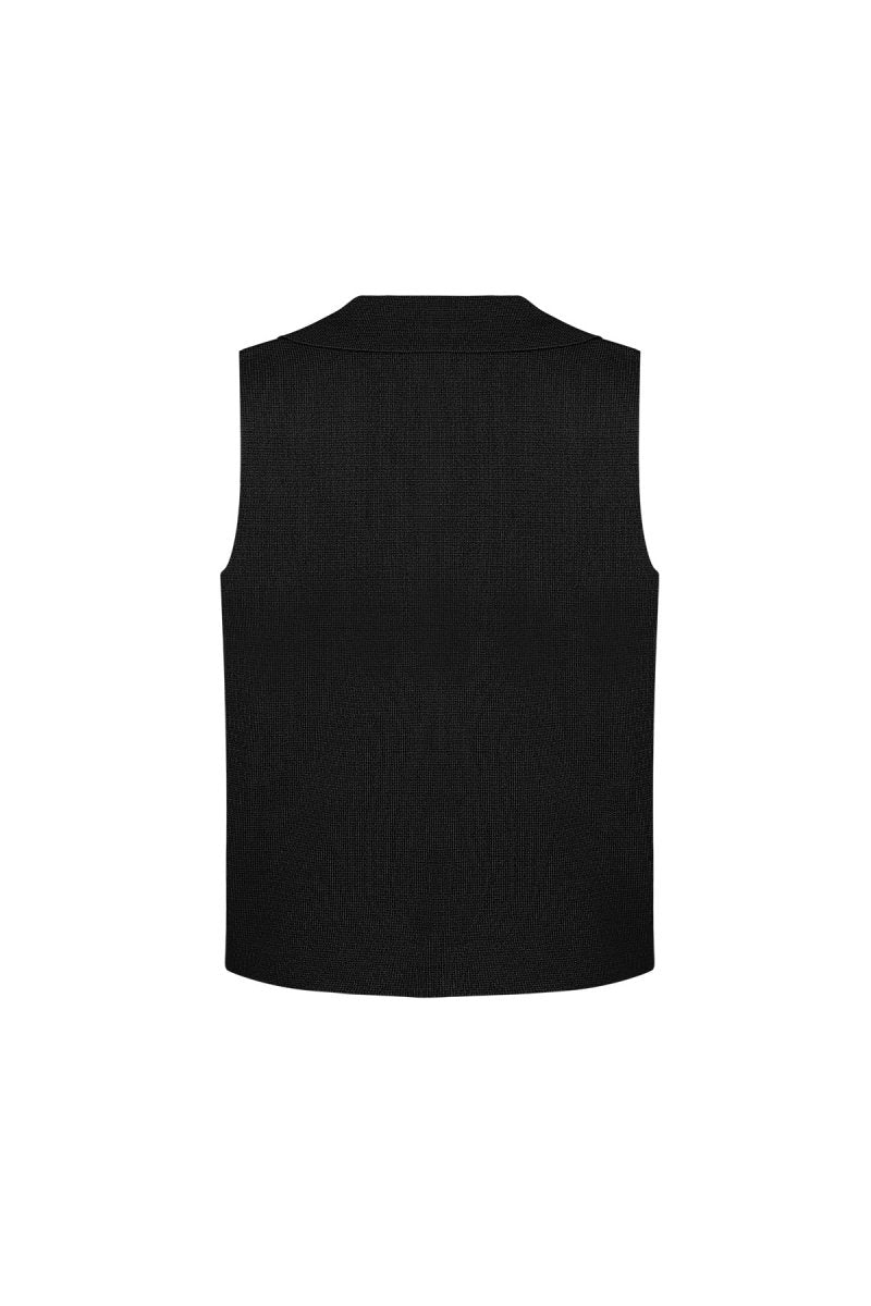 The V - Neck Ease – Sleeveless Buttoned Top - Velaris Femme
