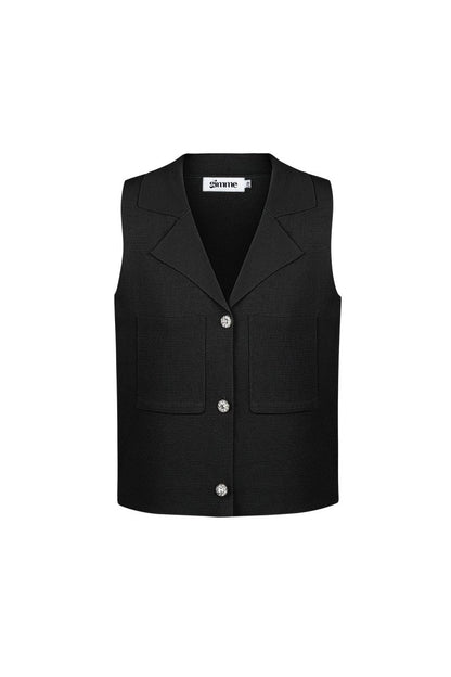 The V - Neck Ease – Sleeveless Buttoned Top - Velaris Femme