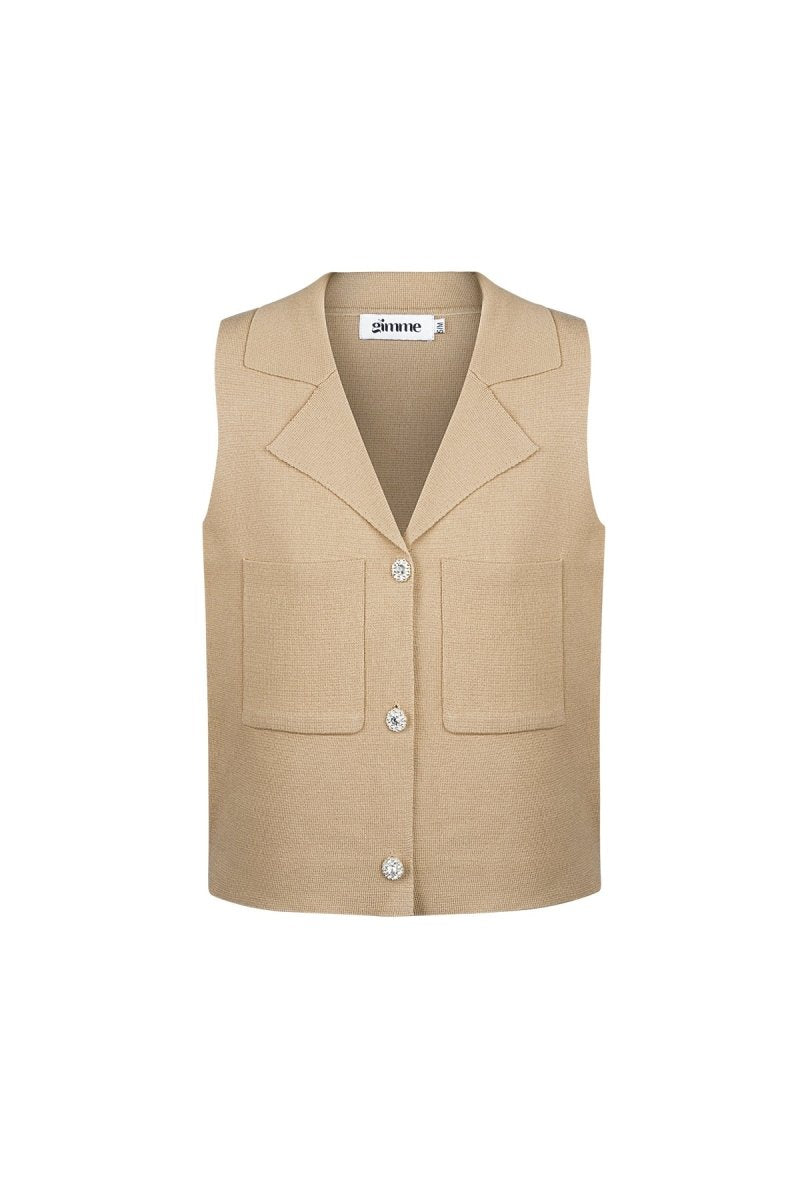 The V - Neck Ease – Sleeveless Buttoned Top - Velaris Femme