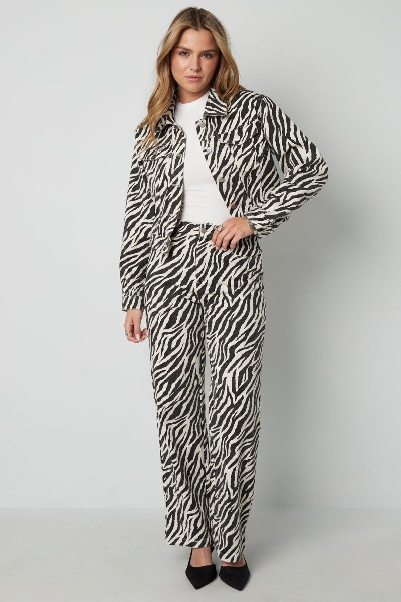 The Zebra Line – Zebra Stripe Straight Leg Pants - Velaris Femme