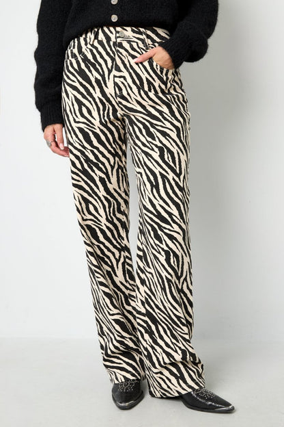 The Zebra Line – Zebra Stripe Straight Leg Pants - Velaris Femme