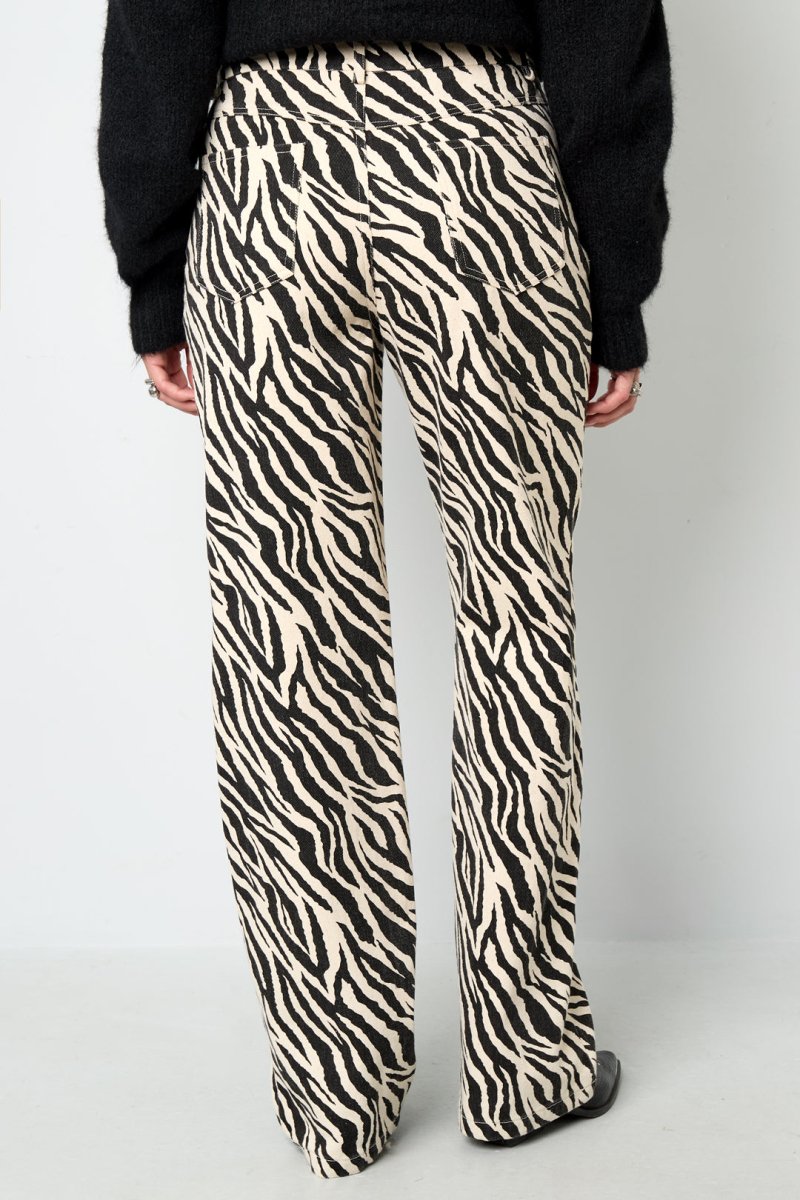 The Zebra Line – Zebra Stripe Straight Leg Pants - Velaris Femme