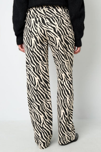 The Zebra Line – Zebra Stripe Straight Leg Pants - Velaris Femme