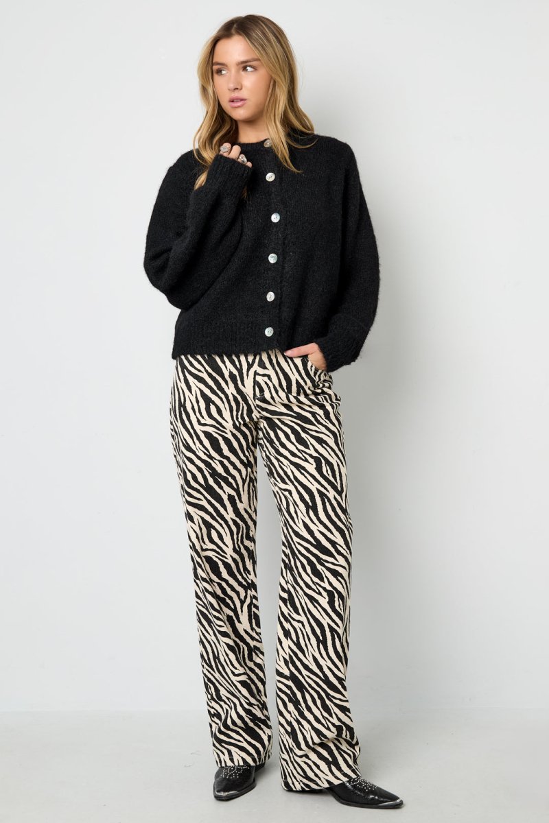 The Zebra Line – Zebra Stripe Straight Leg Pants - Velaris Femme