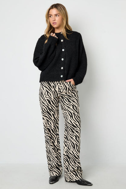 The Zebra Line – Zebra Stripe Straight Leg Pants - Velaris Femme