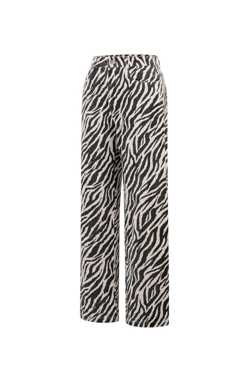 The Zebra Line – Zebra Stripe Straight Leg Pants - Velaris Femme