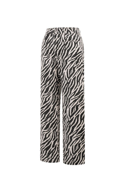 The Zebra Line – Zebra Stripe Straight Leg Pants - Velaris Femme