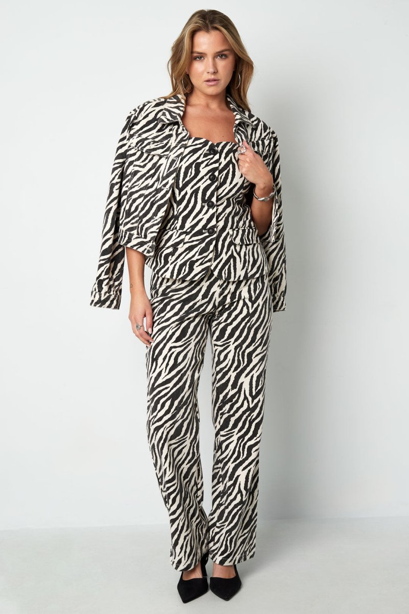 The Zebra Line – Zebra Stripe Straight Leg Pants - Velaris Femme