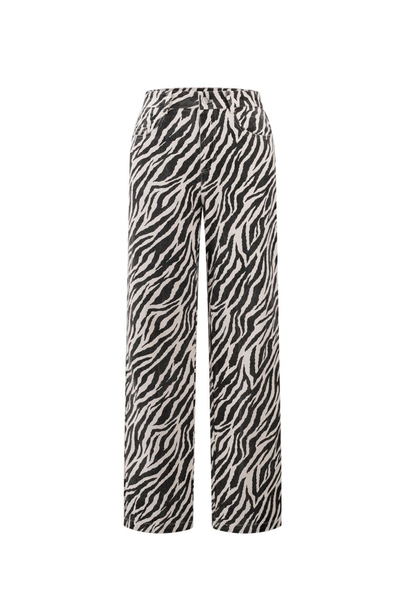 The Zebra Line – Zebra Stripe Straight Leg Pants - Velaris Femme