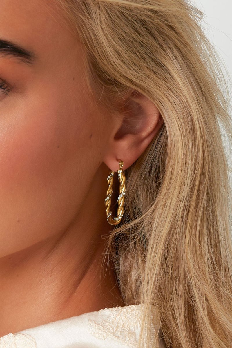 Twisted Sparkle Hoop earrings - Velaris Femme