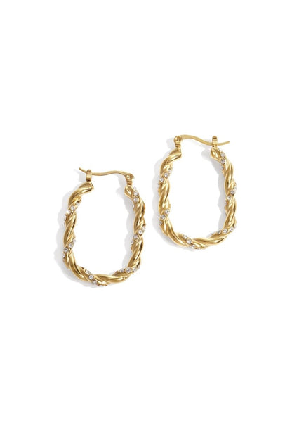 Twisted Sparkle Hoop earrings - Velaris Femme