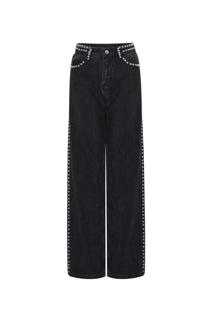 Woven Cotton Women's Straight Leg Pants Street Solid Color - Velaris Femme