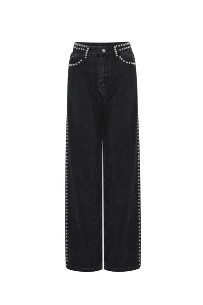 Woven Cotton Women's Straight Leg Pants Street Solid Color - Velaris Femme