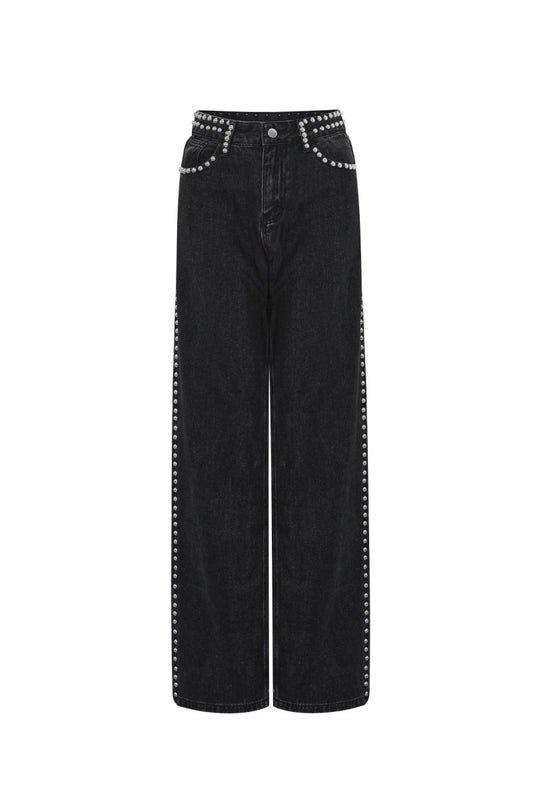 Woven Cotton Women's Straight Leg Pants Street Solid Color - Velaris Femme
