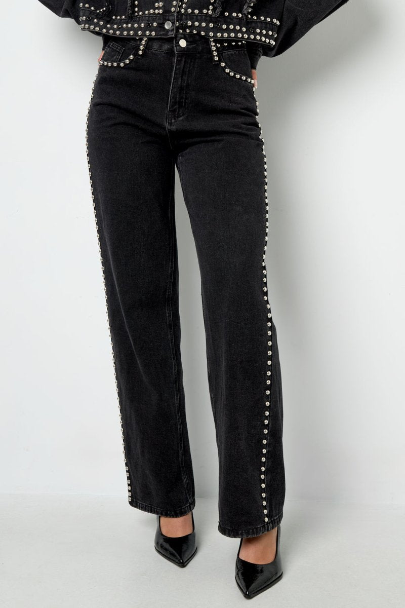 Woven Cotton Women's Straight Leg Pants Street Solid Color - Velaris Femme