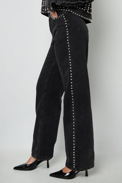Woven Cotton Women's Straight Leg Pants Street Solid Color - Velaris Femme