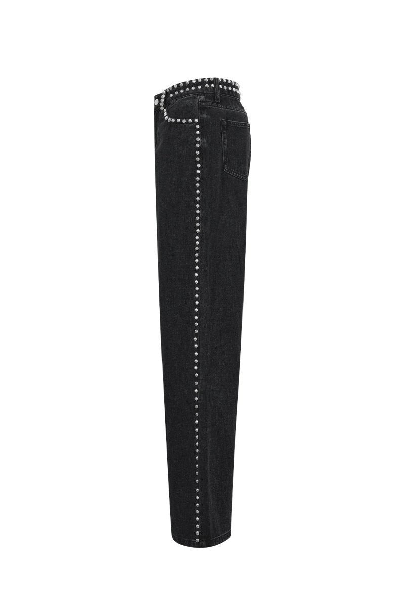 Woven Cotton Women's Straight Leg Pants Street Solid Color - Velaris Femme