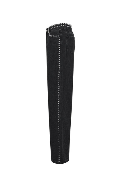 Woven Cotton Women's Straight Leg Pants Street Solid Color - Velaris Femme
