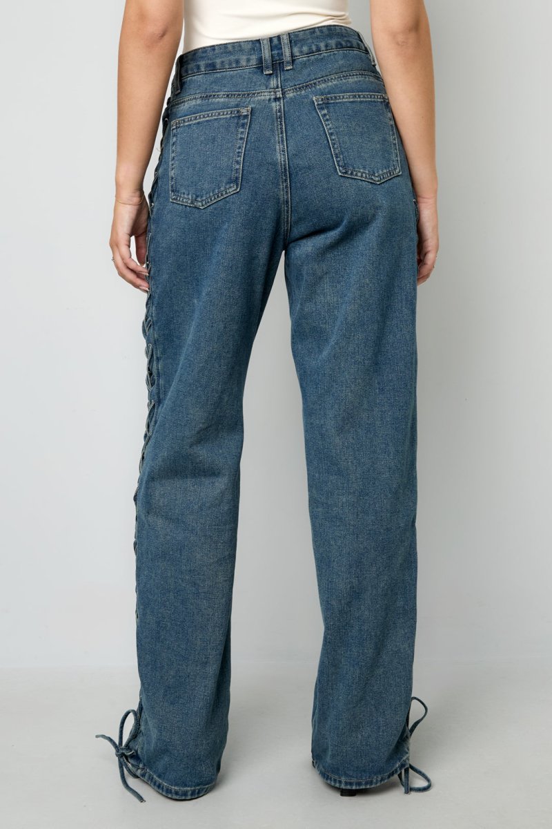 Woven Cotton Women's Straight Leg Pants Tie - up Casual - Velaris Femme