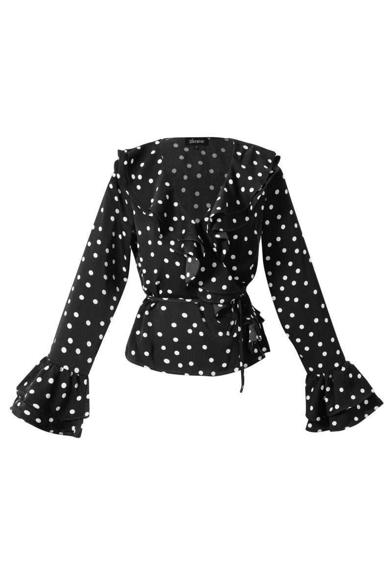 Woven Polyester Fiber Women's Blouse Elegant Polka Dots - Velaris Femme