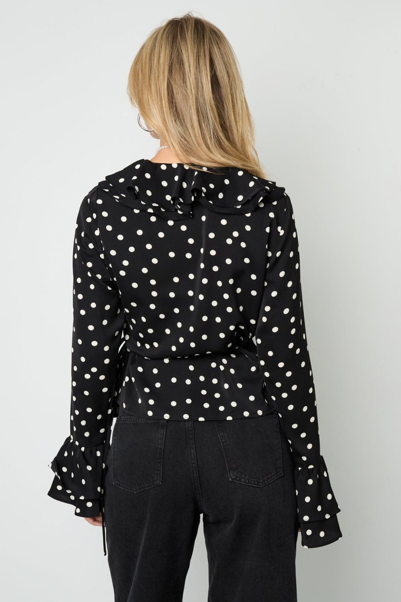 Woven Polyester Fiber Women's Blouse Elegant Polka Dots - Velaris Femme