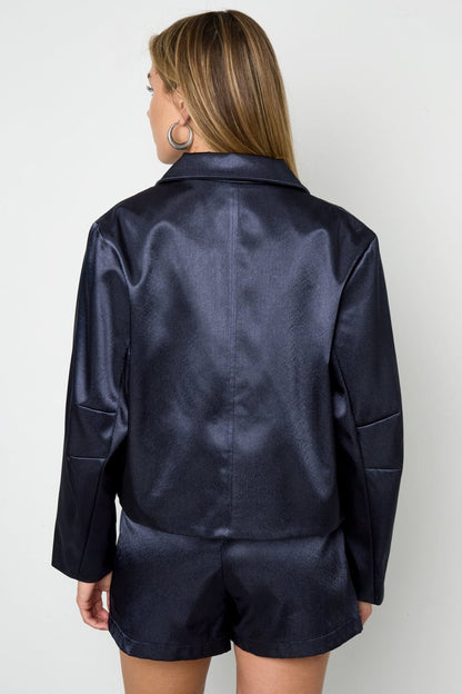Woven Polyester Fiber Women's Jacket Casual Fall/Winter Solid Color - Velaris Femme