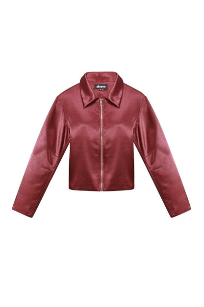 Woven Polyester Fiber Women's Jacket Casual Fall/Winter Solid Color - Velaris Femme