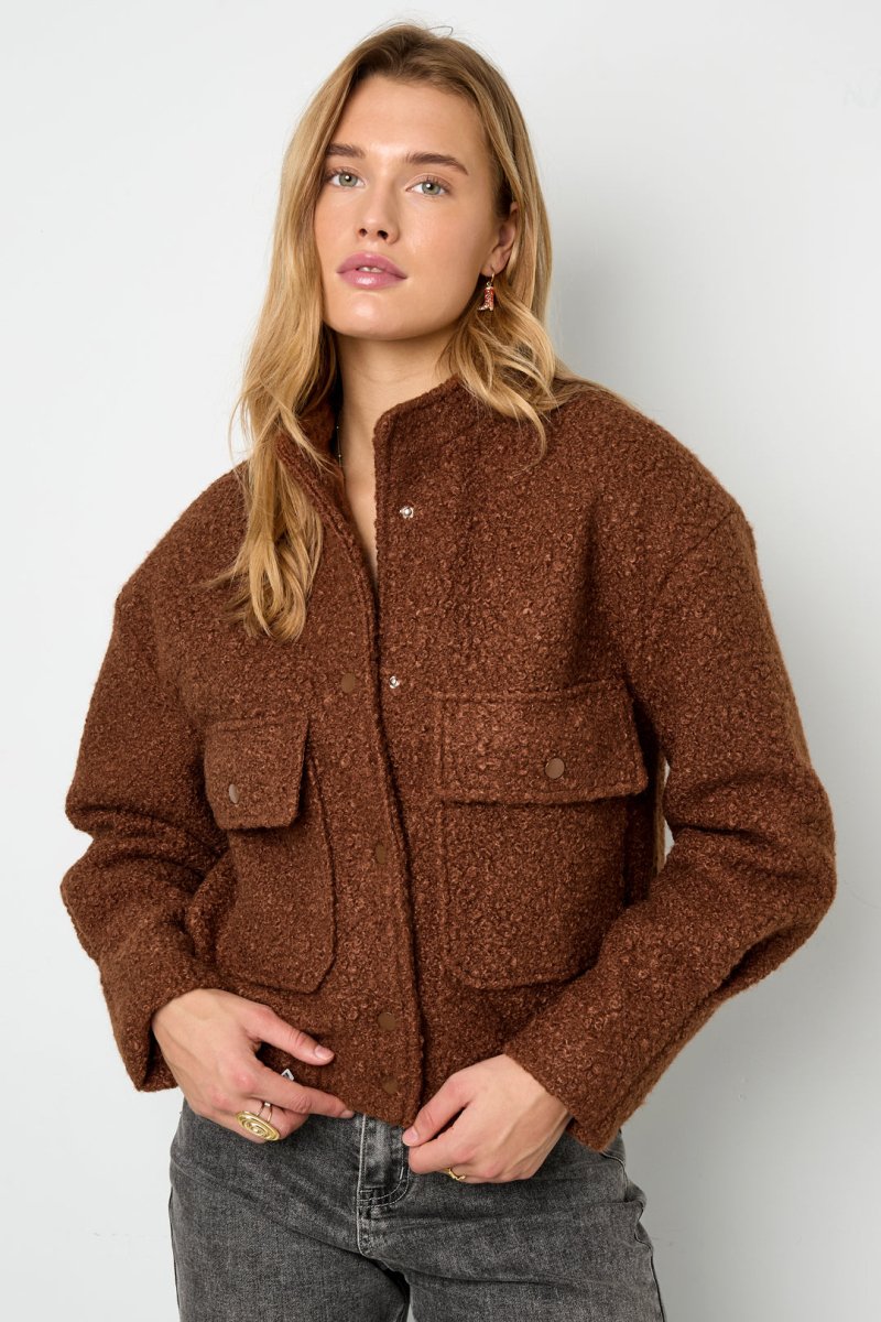 Woven Polyester Fiber Women's Jacket Casual Solid Color Fall/Winter - Velaris Femme