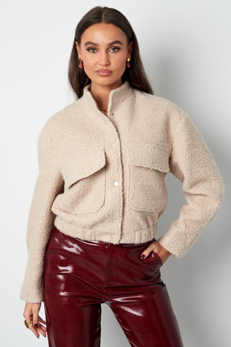 Woven Polyester Fiber Women's Jacket Casual Solid Color Fall/Winter - Velaris Femme