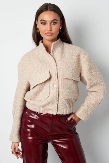 Woven Polyester Fiber Women's Jacket Casual Solid Color Fall/Winter - Velaris Femme