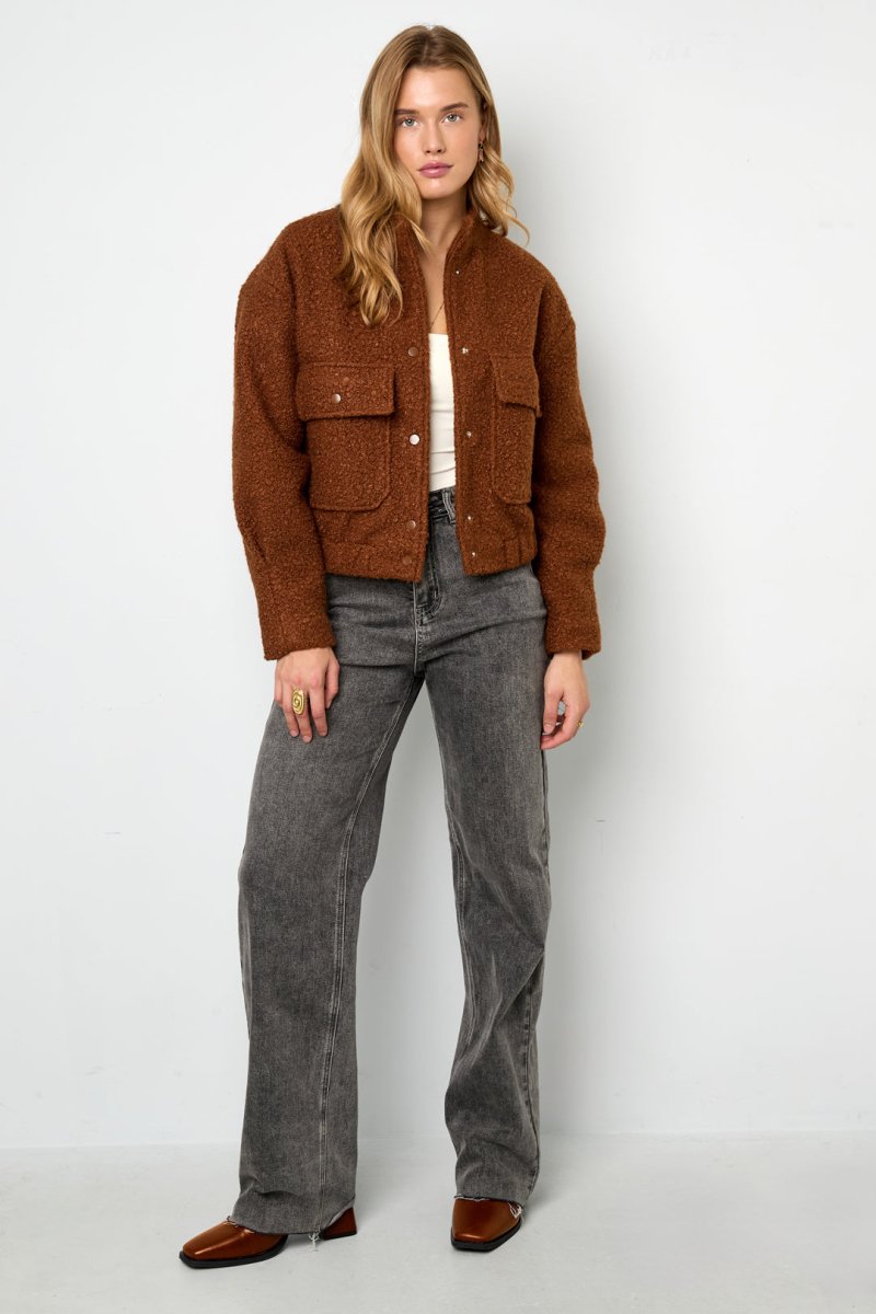 Woven Polyester Fiber Women's Jacket Casual Solid Color Fall/Winter - Velaris Femme