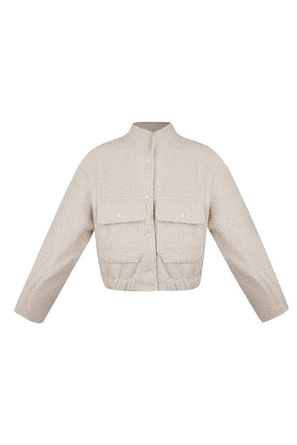 Woven Polyester Fiber Women's Jacket Casual Solid Color Fall/Winter - Velaris Femme