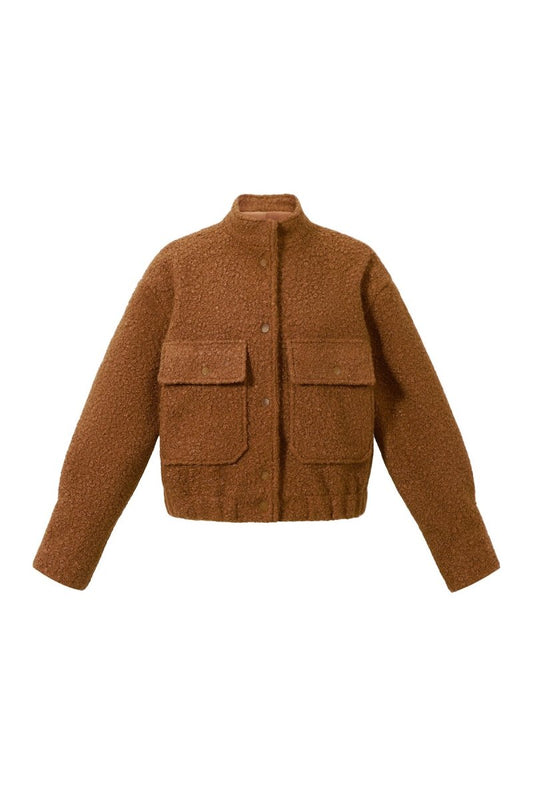 Woven Polyester Fiber Women's Jacket Casual Solid Color Fall/Winter - Velaris Femme