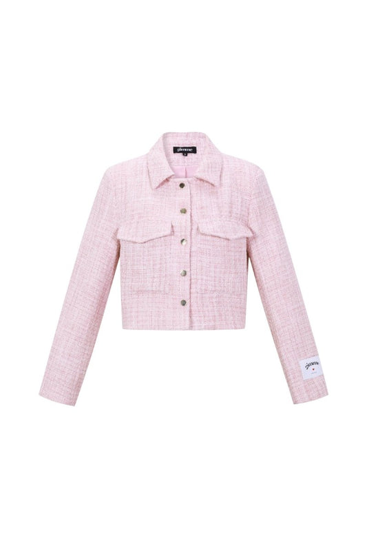 Woven Polyester Fiber Women's Jacket Elegant Checkered Statement - Velaris Femme
