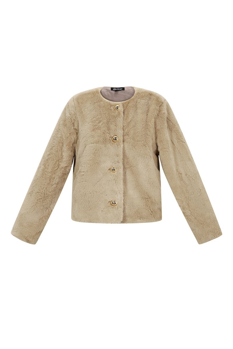 Woven Polyester Fiber Women's Jacket Elegant Solid Color Fall/Winter - Velaris Femme