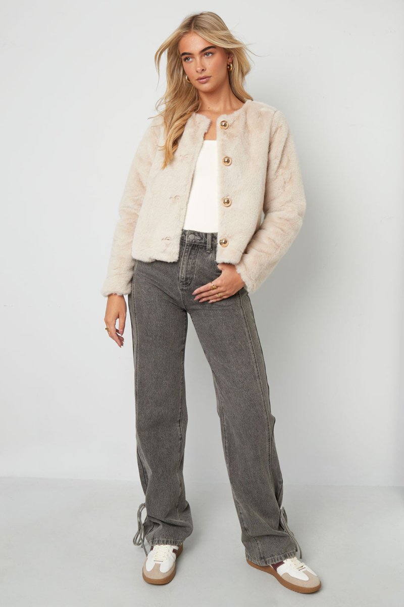 Woven Polyester Fiber Women's Jacket Elegant Solid Color Fall/Winter - Velaris Femme